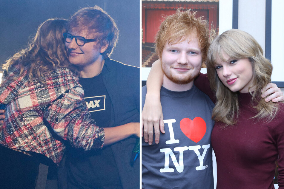Ed Sheeran (c) discussed his friendship with Taylor Swift in a new interview with Zane Lowe.