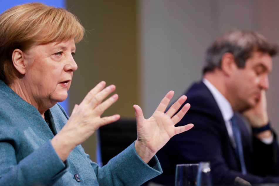 Bundeskanzlerin Angela Merkel (66, CDU) und Bayerns Ministerpräsident Markus Söder (54, CSU).