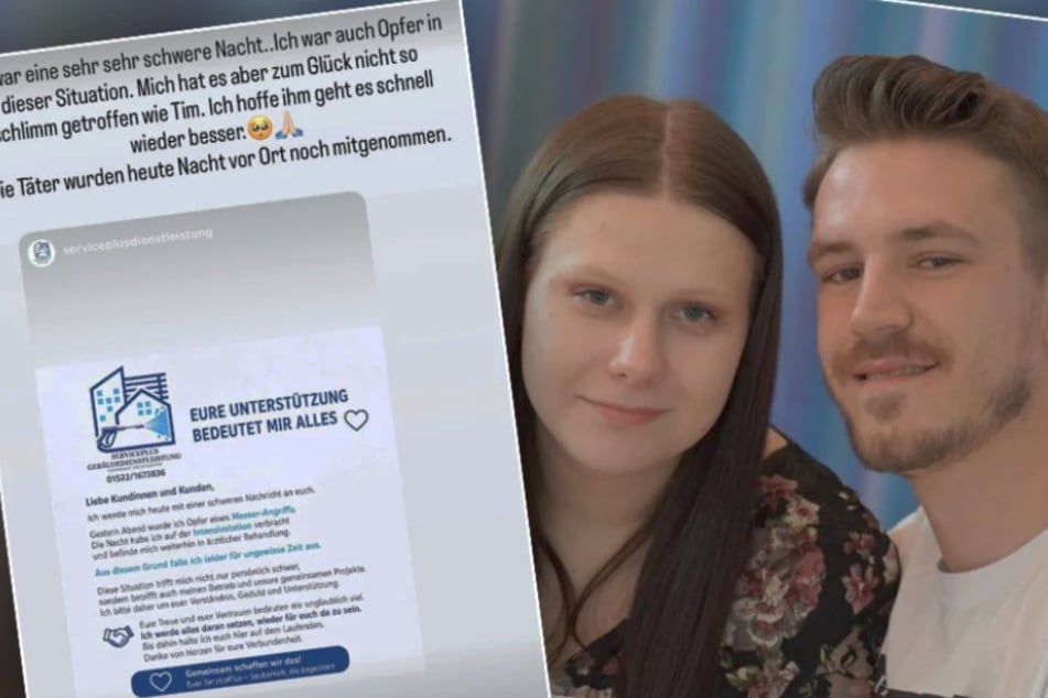 Mit diesem Statement haben Lavinia Wollny (25) und Tim Katzenbauer (26) am Pfingstmontag auf die Attacke aufmerksam gemacht.