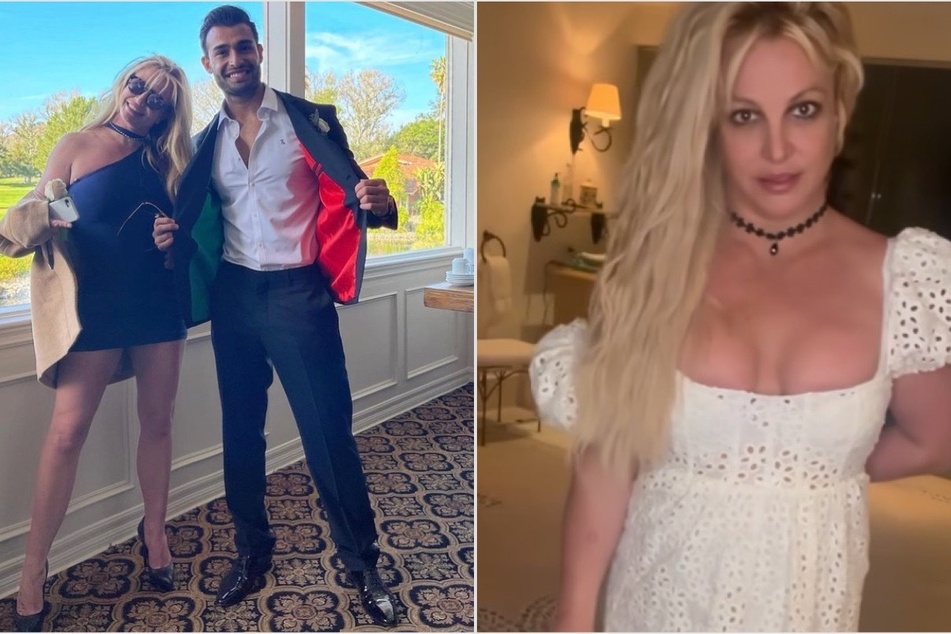 Britney Spears (r.) allegedly chased her ex-husband, Sam Asghari, with an axe before their shocking split.
