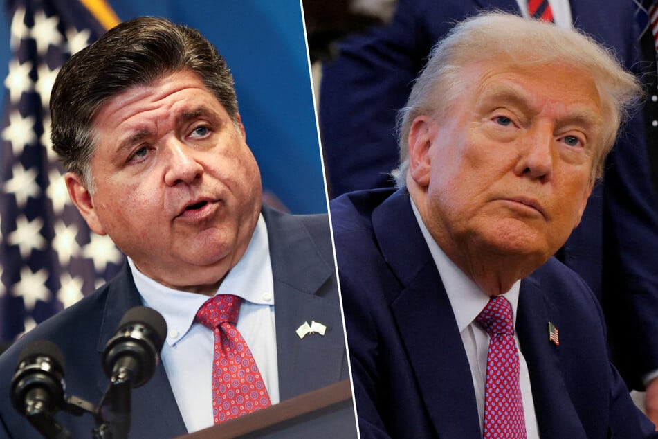 Illinois Governor JB Pritzker (l.) has slammed Donald Trump as a "wannabe dictator" after the president's threat to sic the newly rebranded "Department of War" on Chicago.