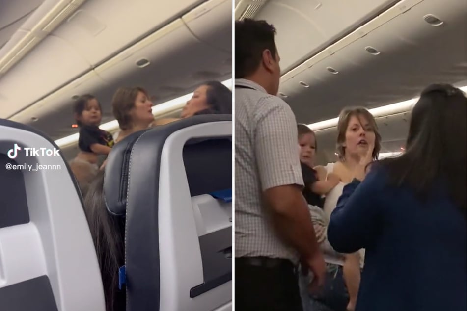 A passenger holding a baby got aggressive with flight attendants while on a United Airlines plane, resulting in three people being hospitalized.