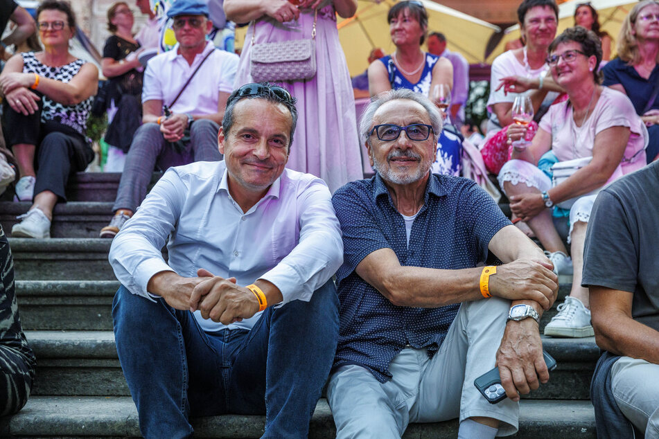 Wolfgang Stumph (78, r.) kam mit Sohn Thomas.