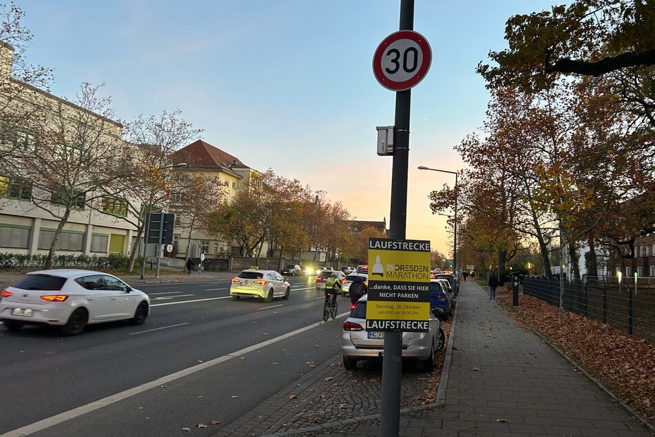 Tempo 30 ist angesagt, wenn Ihr stadteinwärts unterwegs seid.