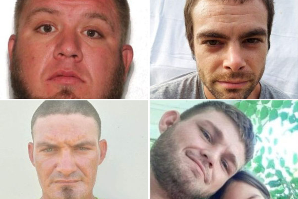Four men - (clockwise from top l.) Mike Sparks, Alex Stevens, Billy Chastain, and Mark Chastain - were murdered, dismembered, and tossed into a local river last week.