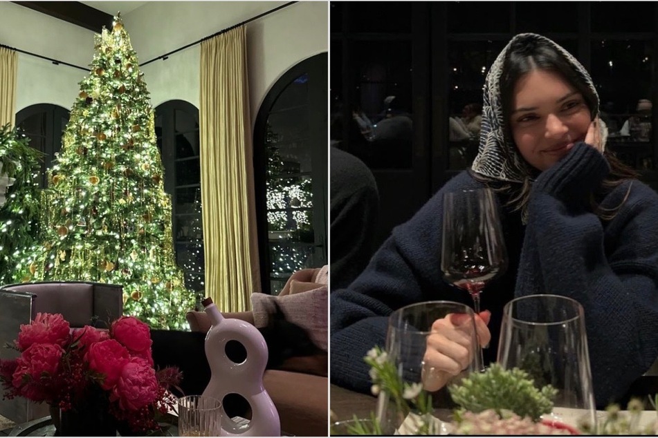 Kendall Jenner gave Instagram users a look at her living room which has been adorned with Christmas decorations.