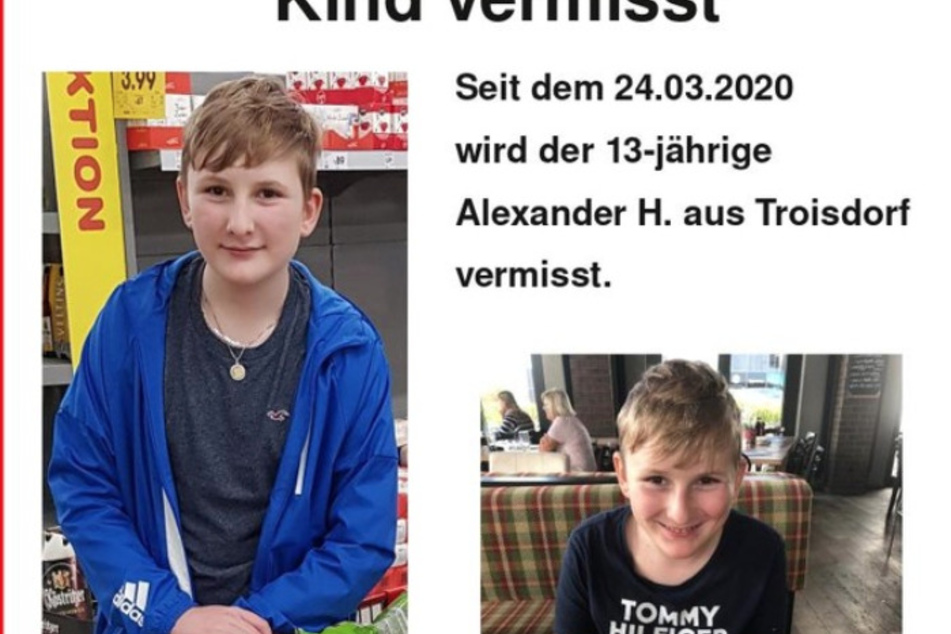 Alexander (13) vermisst: Eltern und Polizei suchen den Jungen