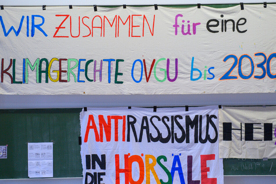 Seit Dienstag besetzten Aktivisten den Hörsaal der Uni Magdeburg.