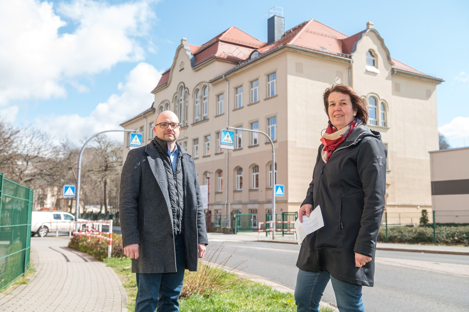 Silke Fenger (48) und Sebastian Strobel (38) vom Elternrat des Weißeritzgymnasiums.