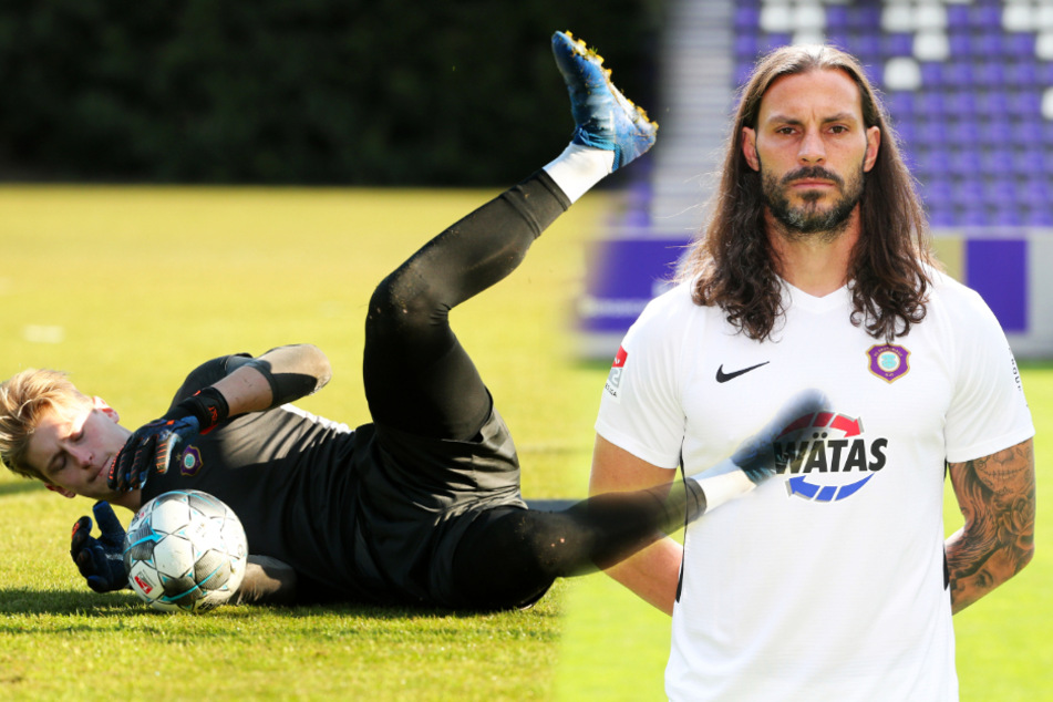Robert Jendrusch (l.), die etatmäßige Nummer 2 beim FCE, wird gegen Darmstadt wohl den Auer Kasten hüten. Daniel Haas wird vermutlich sein Ersatzkeeper sein.