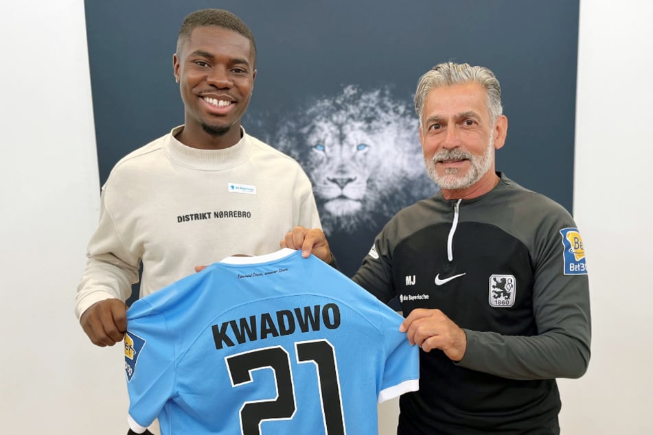 Leroy Kwadwo (26, l.) steht ab sofort beim TSV 1860 München unter Vertrag.