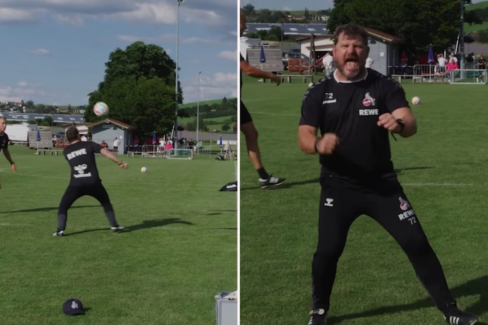 FC-Trainer Steffen Baumgart lässt seiner Euphorie freien Lauf.