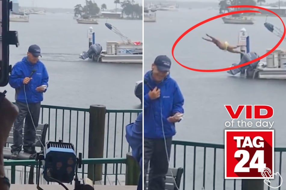 Today's Viral Video of the Day features a brand new Florida man who takes on Tropical Storm Debby on his own!