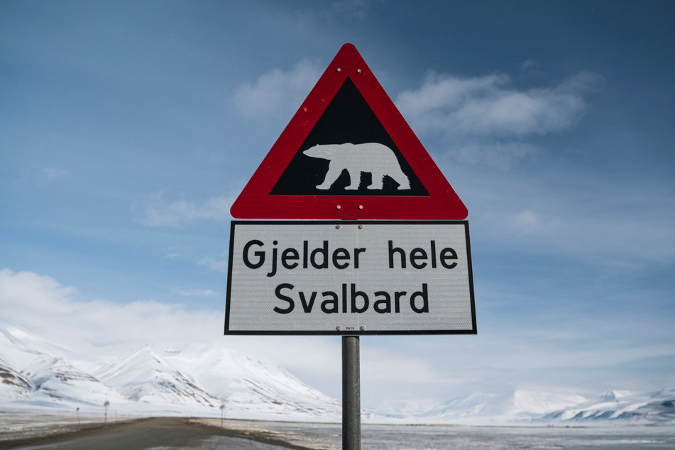A sign in the Svalbard Islands of Norway warns visitors to beware of bears.