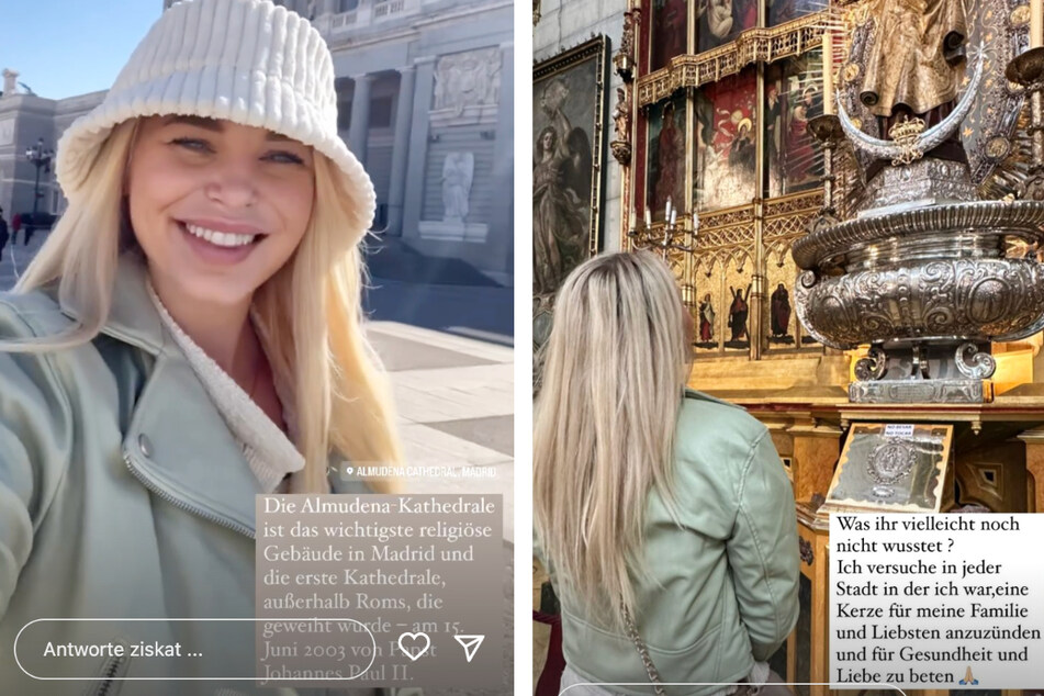 Aktuell macht die 28-Jährige Urlaub in Madrid - am gestrigen Donnerstag besuchte sie die Almudena-Kathedrale.