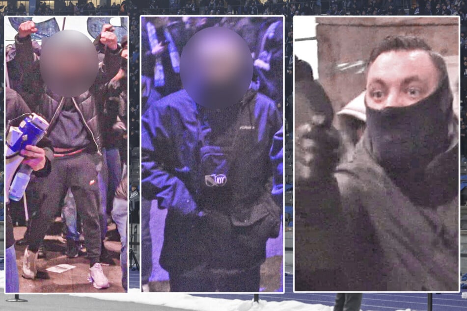 Die Polizei sucht gleich nach mehreren Hertha-Fans.