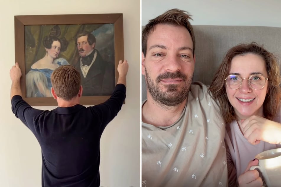 Anna (35) und Gerald Heiser (39) haben vor Kurzem ein altes Ölgemälde aus Geralds Familiengeschichte wiederentdeckt.
