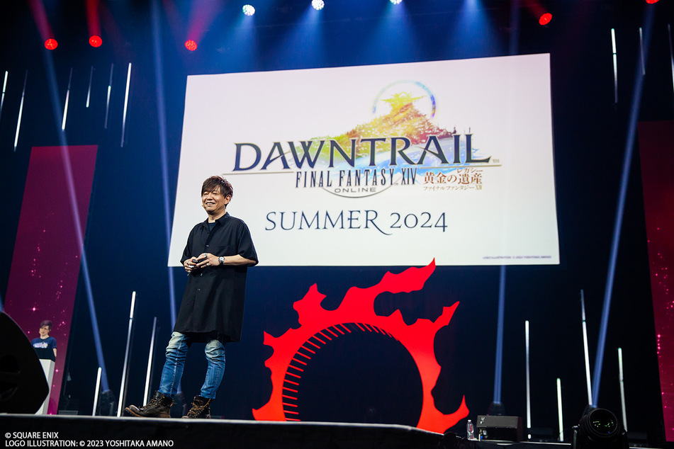 Naoki Yoshida (50) bei der Enthüllung von "Dawntrail", der neuen Erweiterung für "Final Fantasy XIV Online".