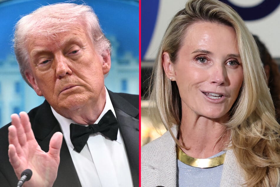 Jennifer Newsom slammed President Donald Trump (l.) for his aggressive treatment of a female reporter on Sunday.