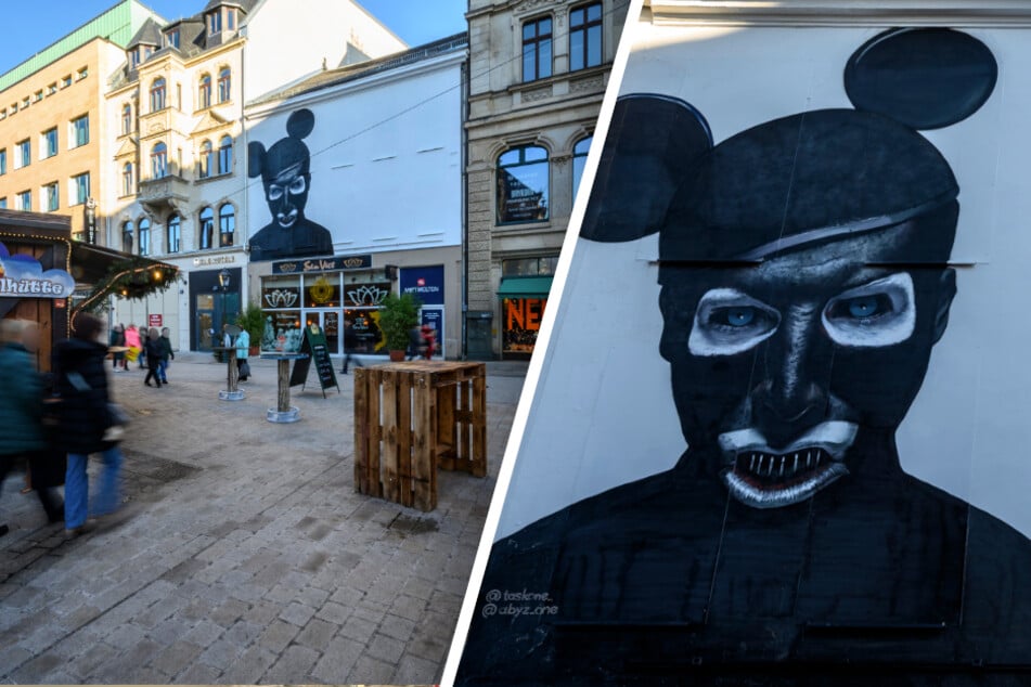 Umstrittene Kunst: Riesige Horror-Figur begrüßt Weihnachtsmarkt-Besucher in Sachsen