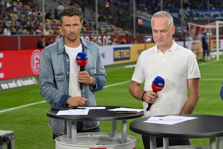 Bei Sky analysierte Sören Gonther (39, l.) als Experte die Teams der 2. Liga - jetzt muss er als Sportchef Fragen beantworten. (Archivfoto)