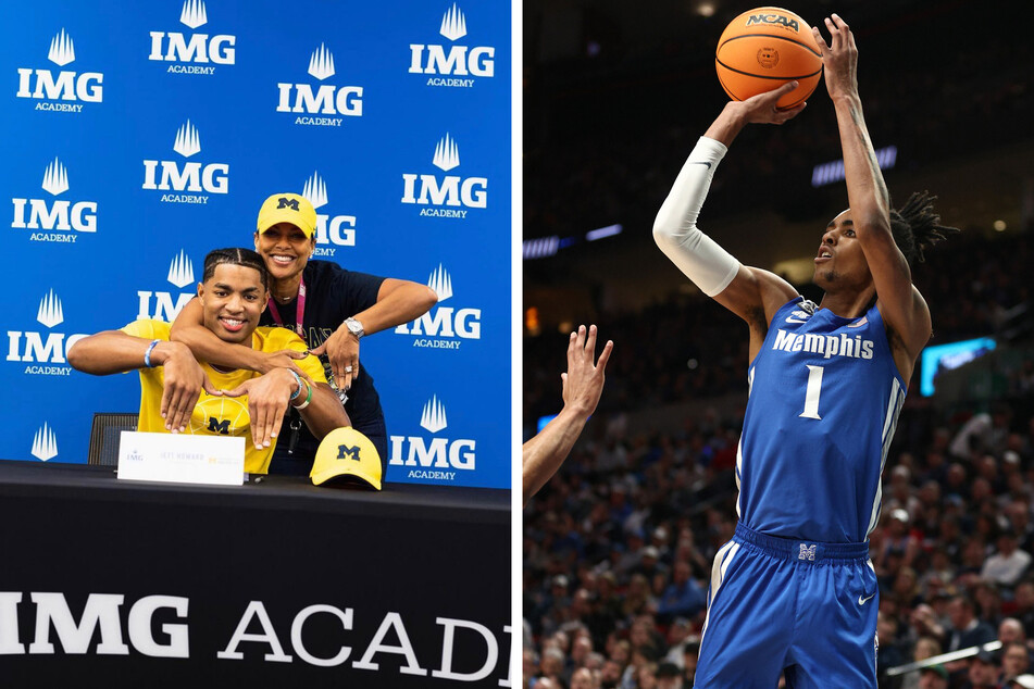 Elite players Jett Howard (l) of Michigan and Emoni Bates (r) of Eastern Michigan are set to play each other on Friday during the biggest game of the week at Little Caesars Arena.