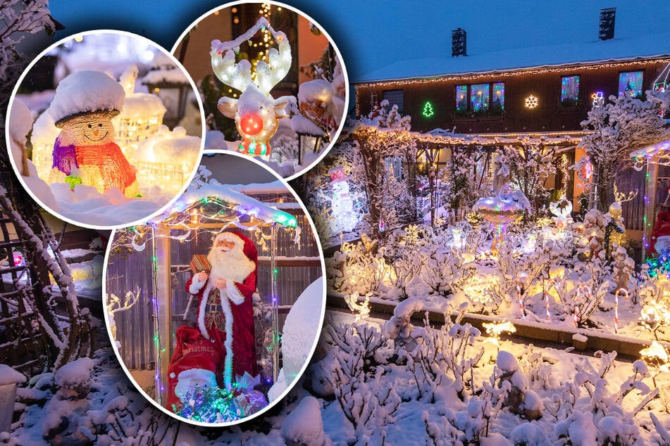 Trotz Strompreis-Teuerung: Familie Müller schaltet noch mehr Lichter am Weihnachtshaus an