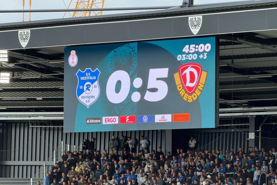 Klare Sache: Dynamo führt schon zur Pause mit 5:0.