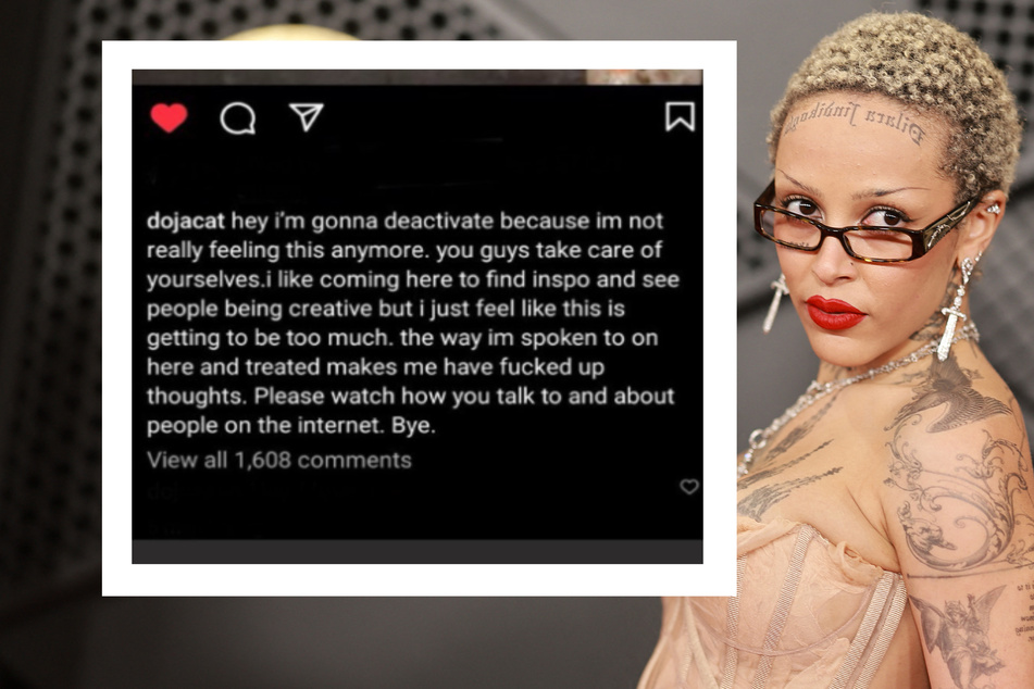 Doja Cat deactivates Instagram account, saying she doesn't like how she's treated on the platform.