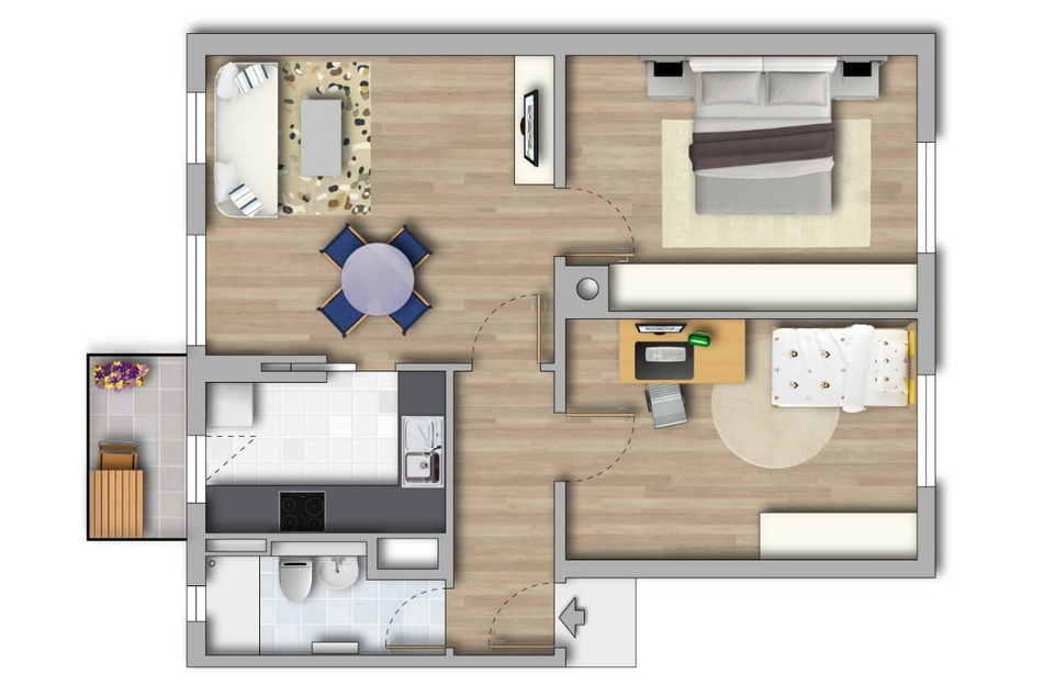 Grundriss 3-Zimmer-Wohnung in der Martin-Luther-Straße 4