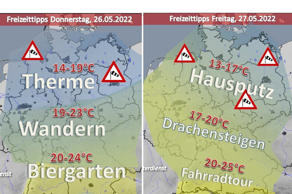 Der Deutsche Wetterdienst gab eine Wetterprognose für den Vatertag und Freitag ab.