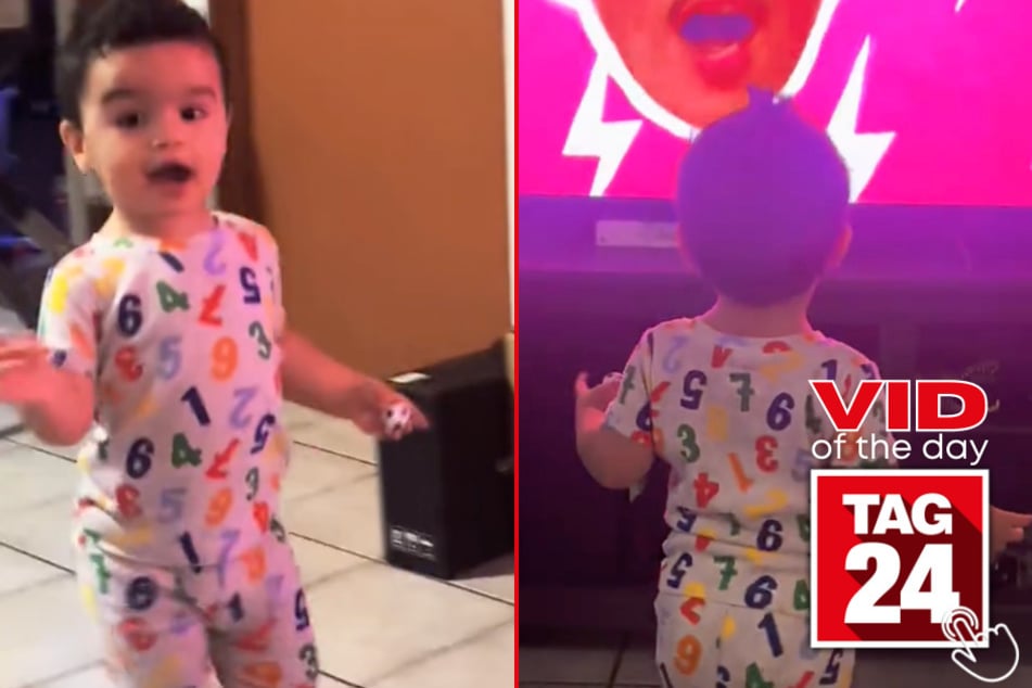 Today's Viral Video of the Day features a toddler running out of his room when he hears his favorite song, APT., by Rosé, play on the TV in his living room!