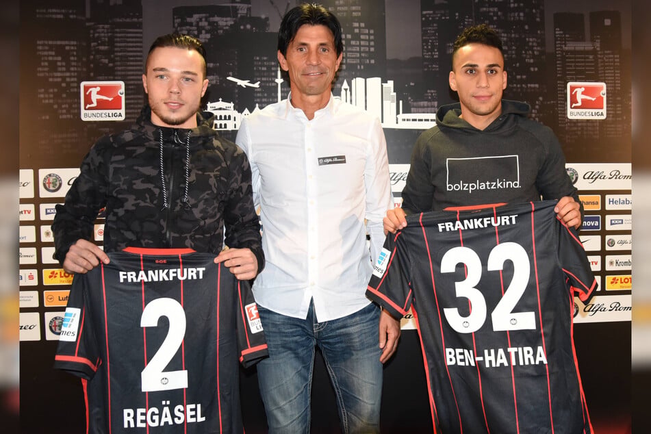 Gemeinsam mit Änis Ben-Hatira (37, r.) wechselte Yanni Regäsel (30, l.) 2016 von Hertha BSC Berlin zur Frankfurter Eintracht.