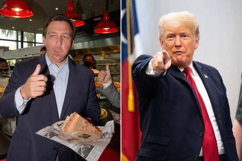 Donald Trump (r.) is reportedly using the nickname "Meatball Ron" for Florida governor Ron DeSantis, but he says he will never use it publicly.