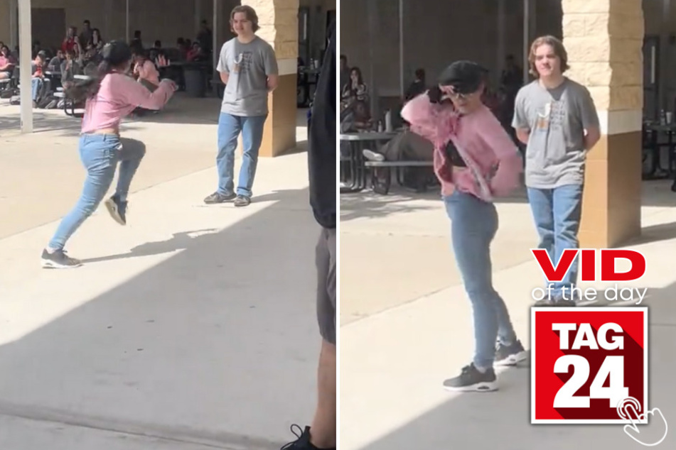 Today's Viral Video of the Day features a girl who absolutely crushes one of her peers at school during a dance battle!