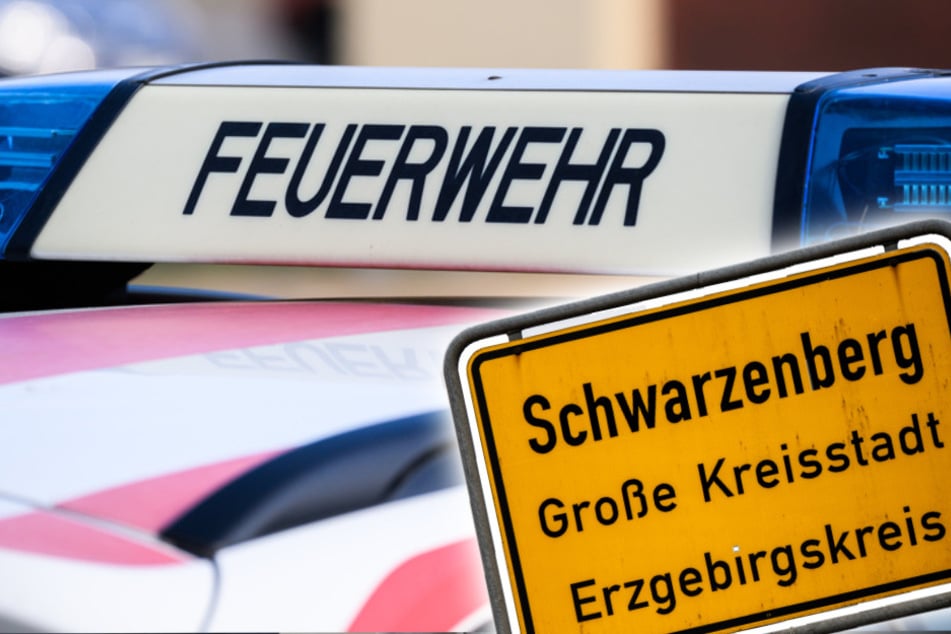 Feuerwehreinsatz im Erzgebirge: Auto komplett ausgebrannt