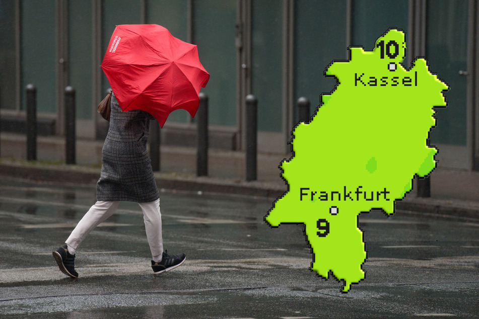 Am Sonntag sollen die Temperaturen in Hessen laut "Wetteronline.de" (Grafik) auf bis zu neun Grad fallen.