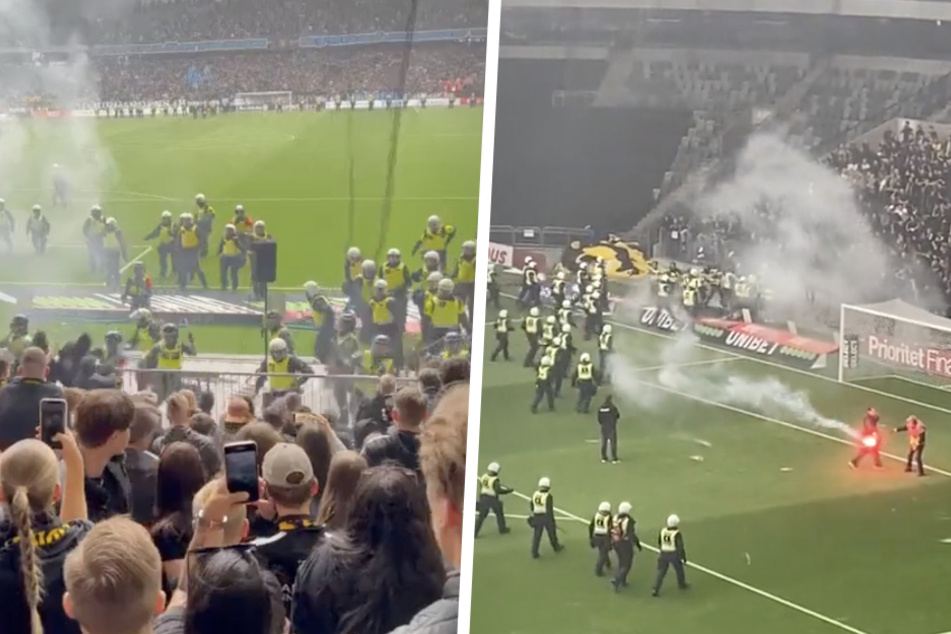 Das Stockholm-Derby zwischen Djurgårdens und dem AIK wurde von heftigen Ausschreitungen überschattet.