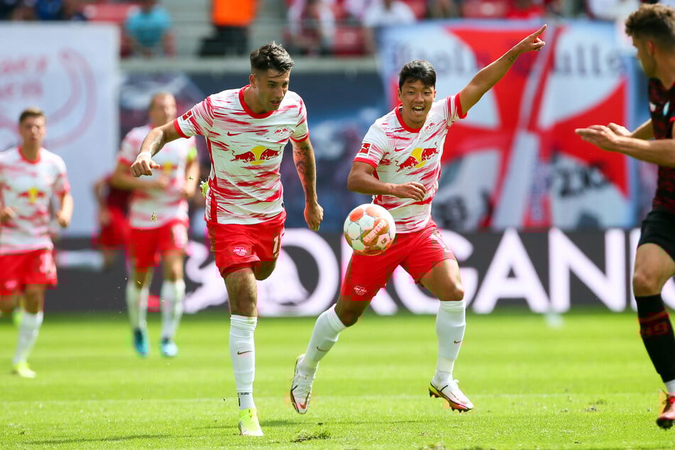 Hee-chan Hwang (30, r.), hier noch an der Seite von Dominik Szoboszlai (25), kam bei RB Leipzig nie richtig in Fahrt.