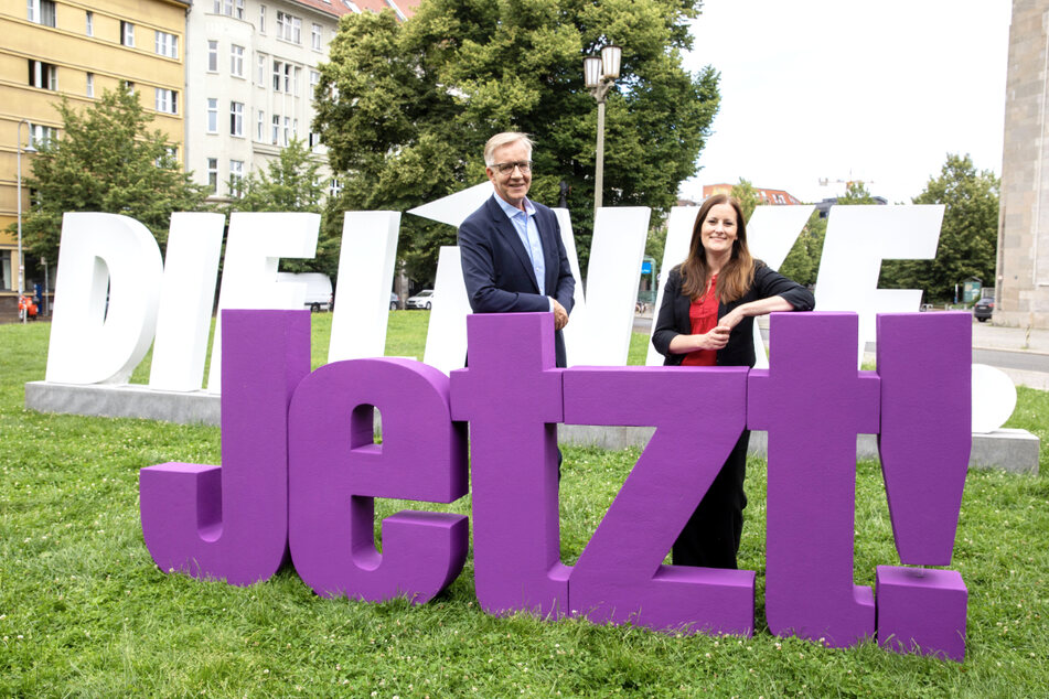 Dietmar Bartsch (li.) und Janine Wissler, die Spitzenkandidaten der LINKEN.