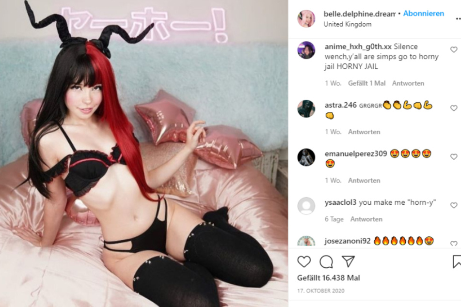 Belle Delphine (21) zeigt sich vor ihren Fans und Followern sehr freizügig.