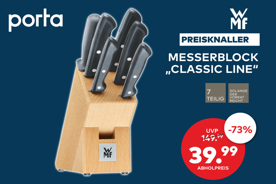 Bestehend aus: Buche natur, Gemüse-, Steak-, Fleisch-, Brot- und Zubereitungsmesser, Wetzstahl, Spezialklingenstahl