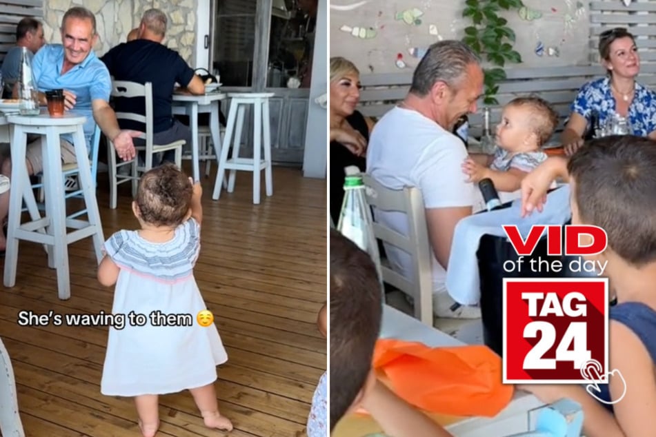 viral videos: Viral Video of the Day for July 24, 2024: Baby takes first steps right into stranger's arms!