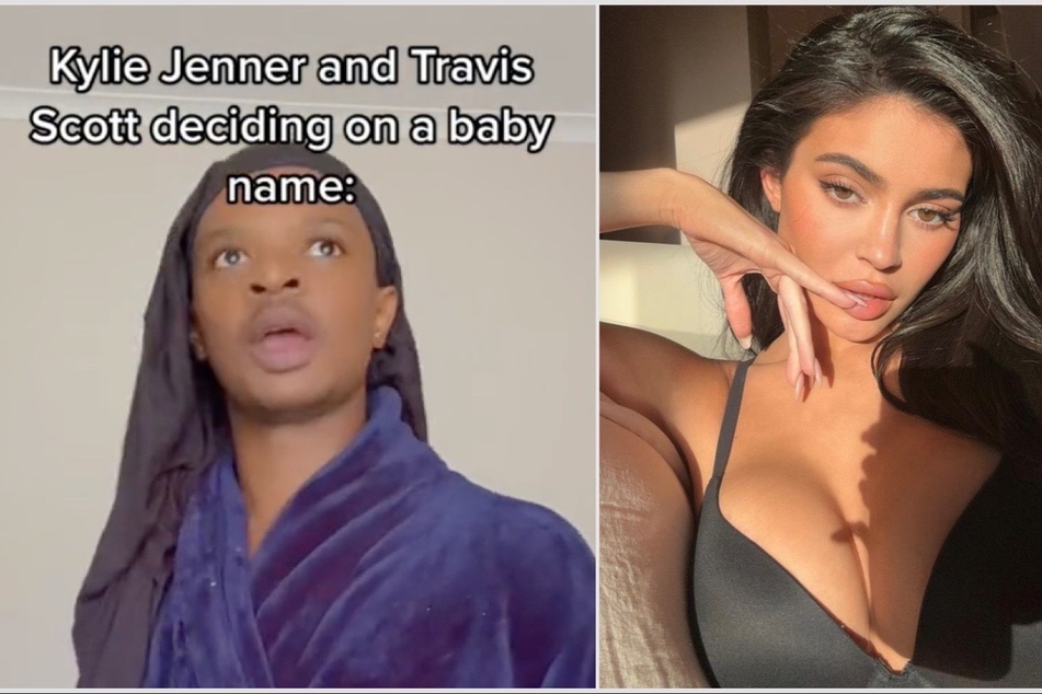 Kylie Jenner (r) didn't hold back her thoughts on a TikToker's parody about her and Travis Scott.