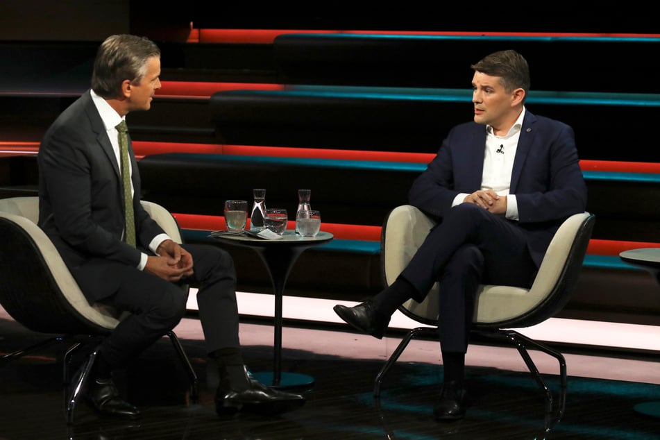 Hitzige Stimmung herrschte am Dienstagabend im Gespräch zwischen Moderator Markus Lanz (55, l.) und FDP-Politiker Marcus Faber (40).