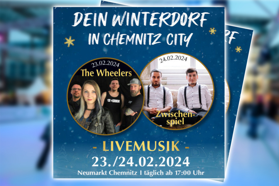 Die Bands "The Wheelers" und "Zwischenspiel" heizen zum großen Finale des diesjährigen Chemnitzer Winterdorfes nochmal richtig ein.