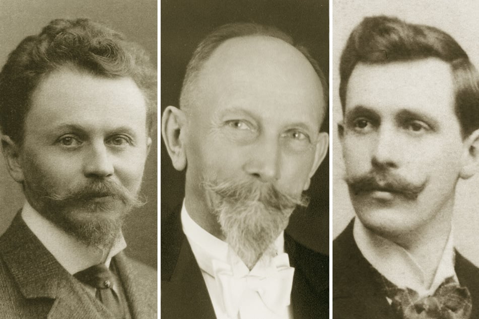 Von links nach rechts: Firmengründer Emil Bergmann, Otto Braune und Max Däbritz.