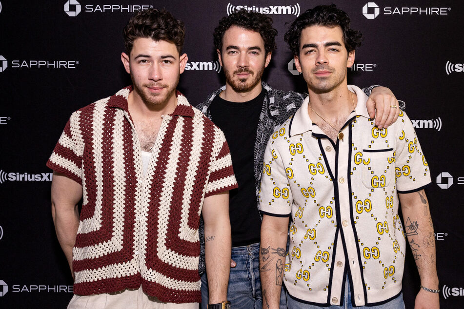 (From l. to r.) Nick, Kevin, and Joe Jonas earlier this month in Miami.