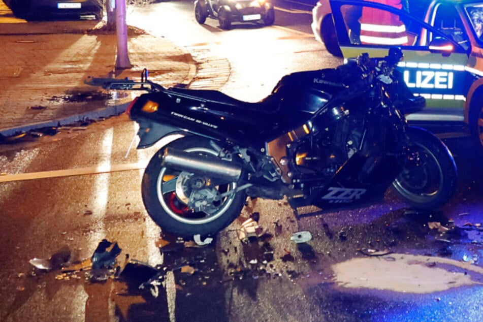 Crash auf Chemnitzer Kaßberg: Biker im Krankenhaus