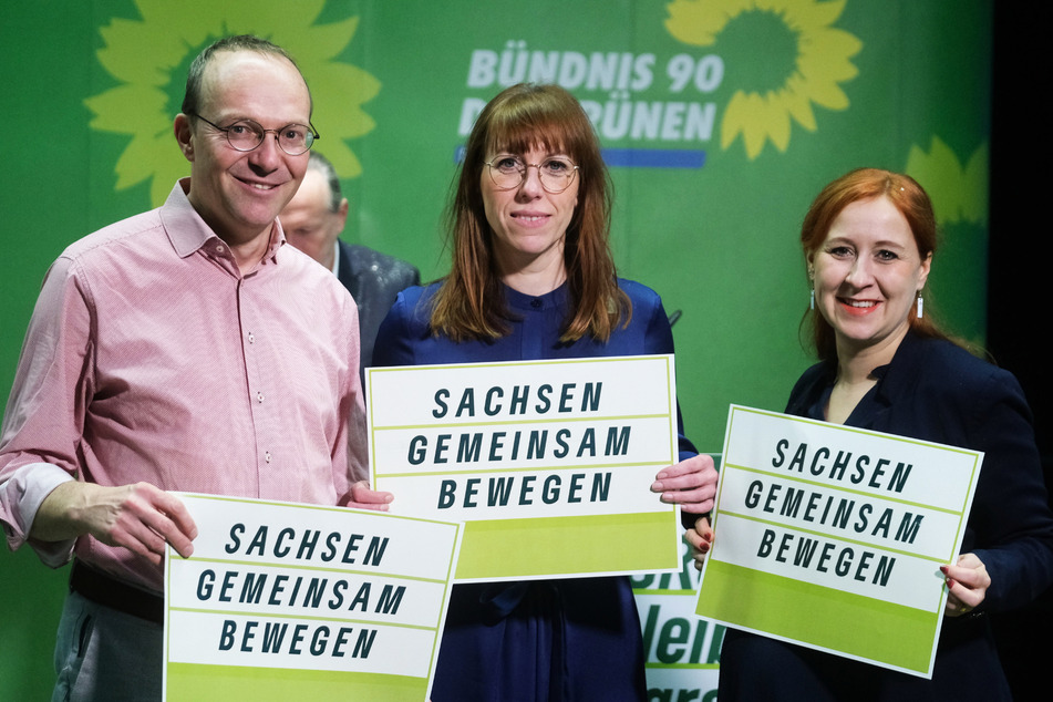 Umweltminister Wolfram Günther (50), Justizministerin Katja Meier (44) und Fraktions-Chefin Franziska Schubert (41) sind die Spitzenkandidaten der sächsischen Grünen bei der Landtagswahl.